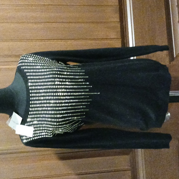 Carmen Marc Valvo Sweaters - NWT Carmen Marc Valvo studded black sweater. Size M